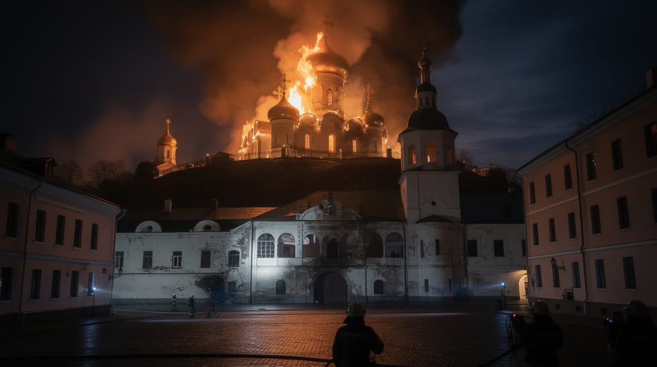 Ataques rusos en Kiev: monasterio de las cuevas de la UNESCO en llamas, al menos cinco muertos