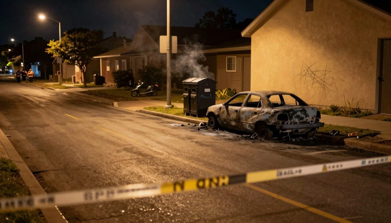 Tres jóvenes del distrito de Baden supuestamente incendiaron un coche y contenedores de basura en Möllersdorf