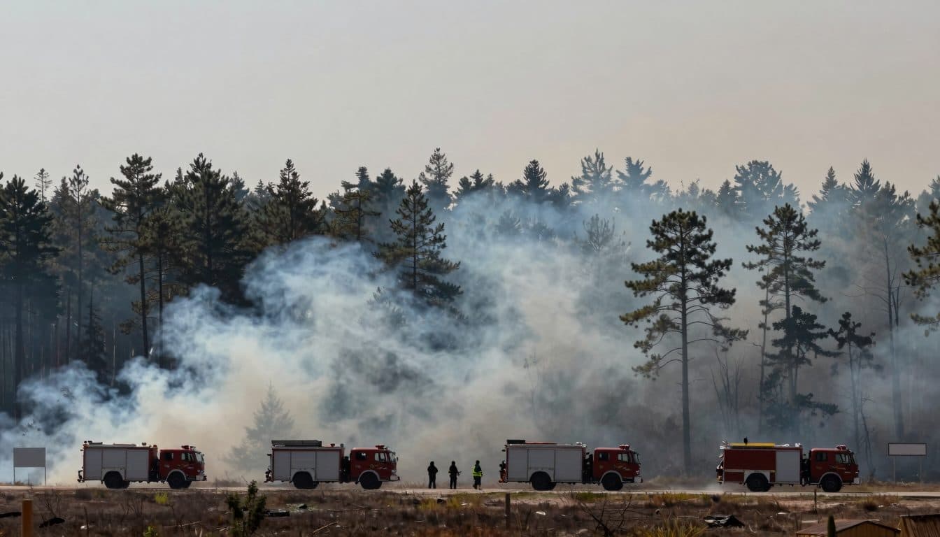 Föhrenwald cerca de Markt Piesting: 28 cuerpos de bomberos en gran operativo contra incendio forestal