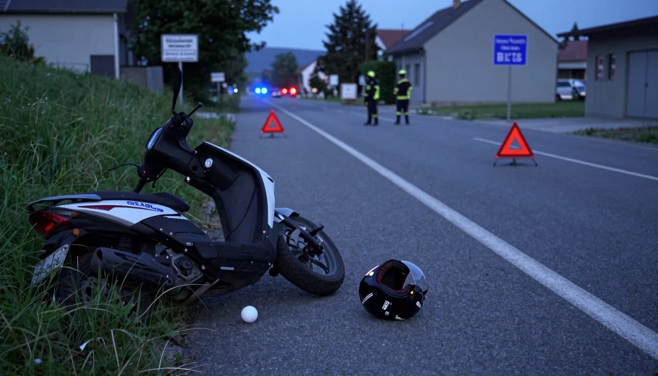Insecto en la visera del casco provoca un accidente de ciclomotor en Telfs: una joven de 17 años resulta herida