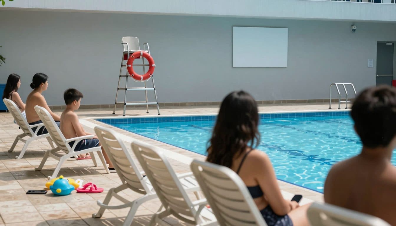 El móvil al borde de la piscina: los socorristas instan a los padres a no dejar a los niños sin supervisión en el agua