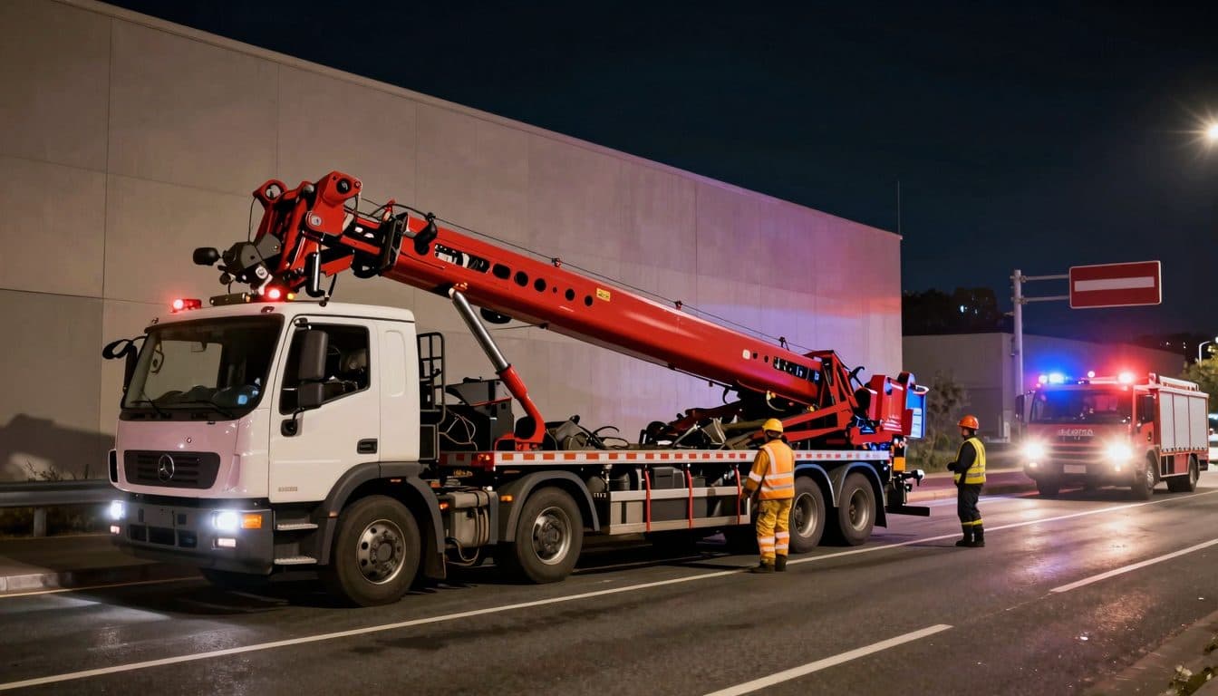 Transporte pesado con grúa vuelca en la A2 cerca de Bergkamen – Autopista totalmente cerrada