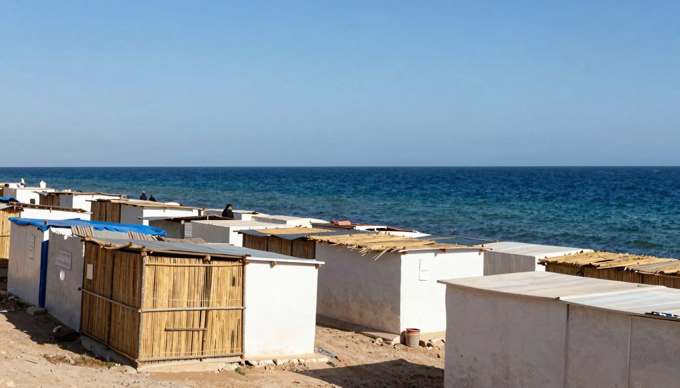 Refugiados en Ceuta viven en chabolas de bambú en la playa y en la calle