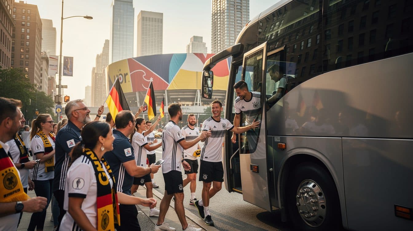 La selección alemana financia el autobús de sus aficionados para el partido del Mundial ante Ecuador