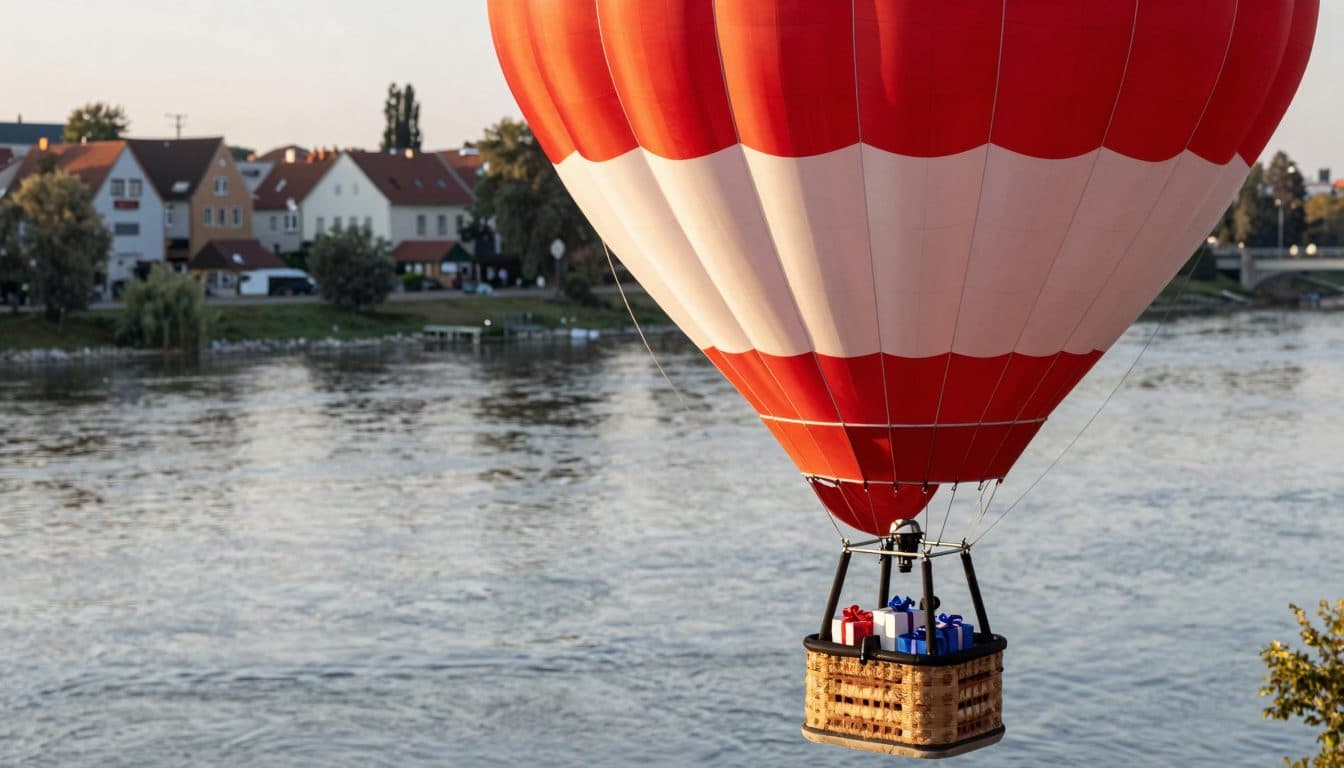 Balón, faldas burbuja y un vuelo solidario sobre el Danubio