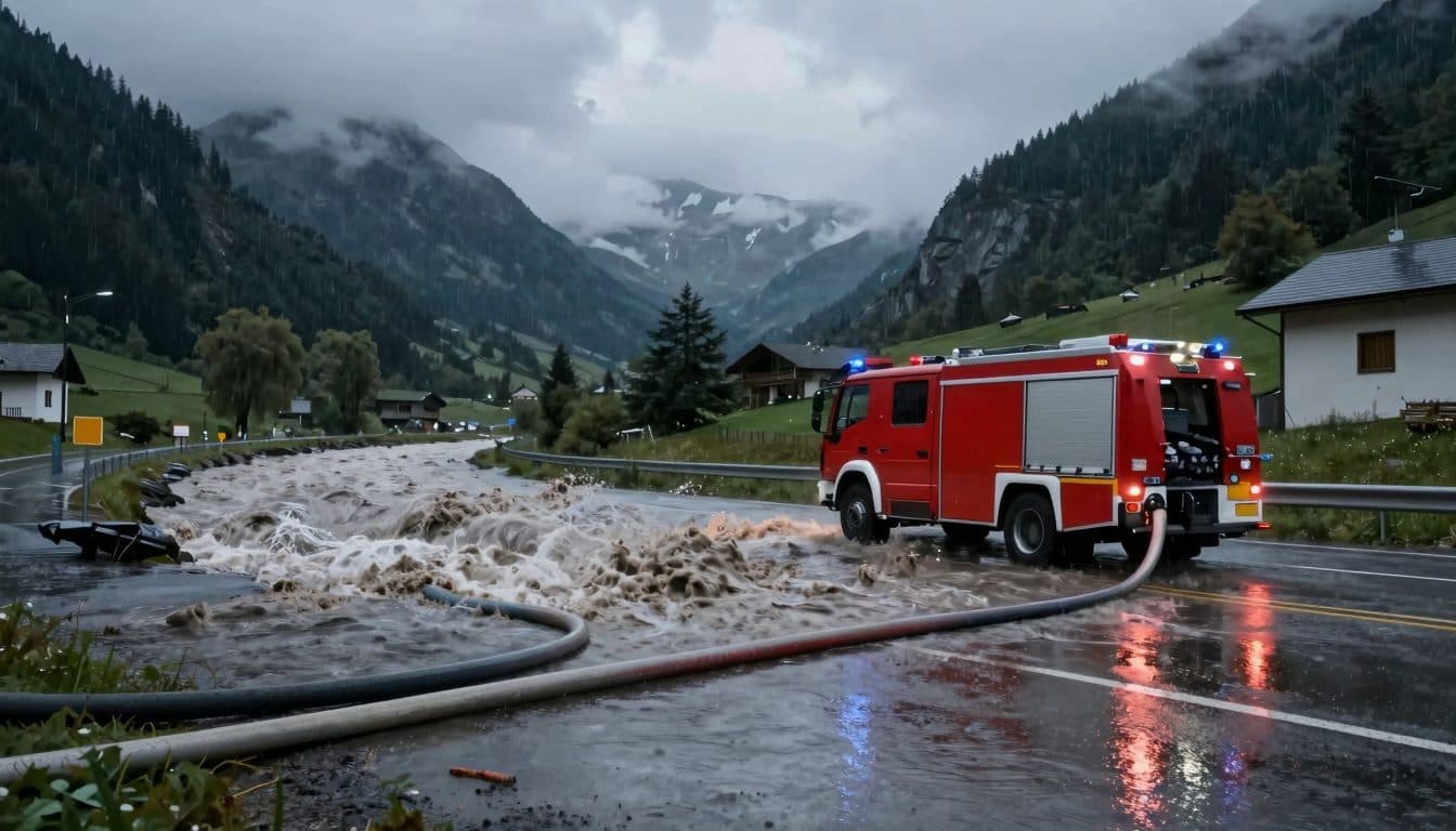Unas 70 intervenciones de bomberos en el distrito de Kufstein por fuertes lluvias y tormenta