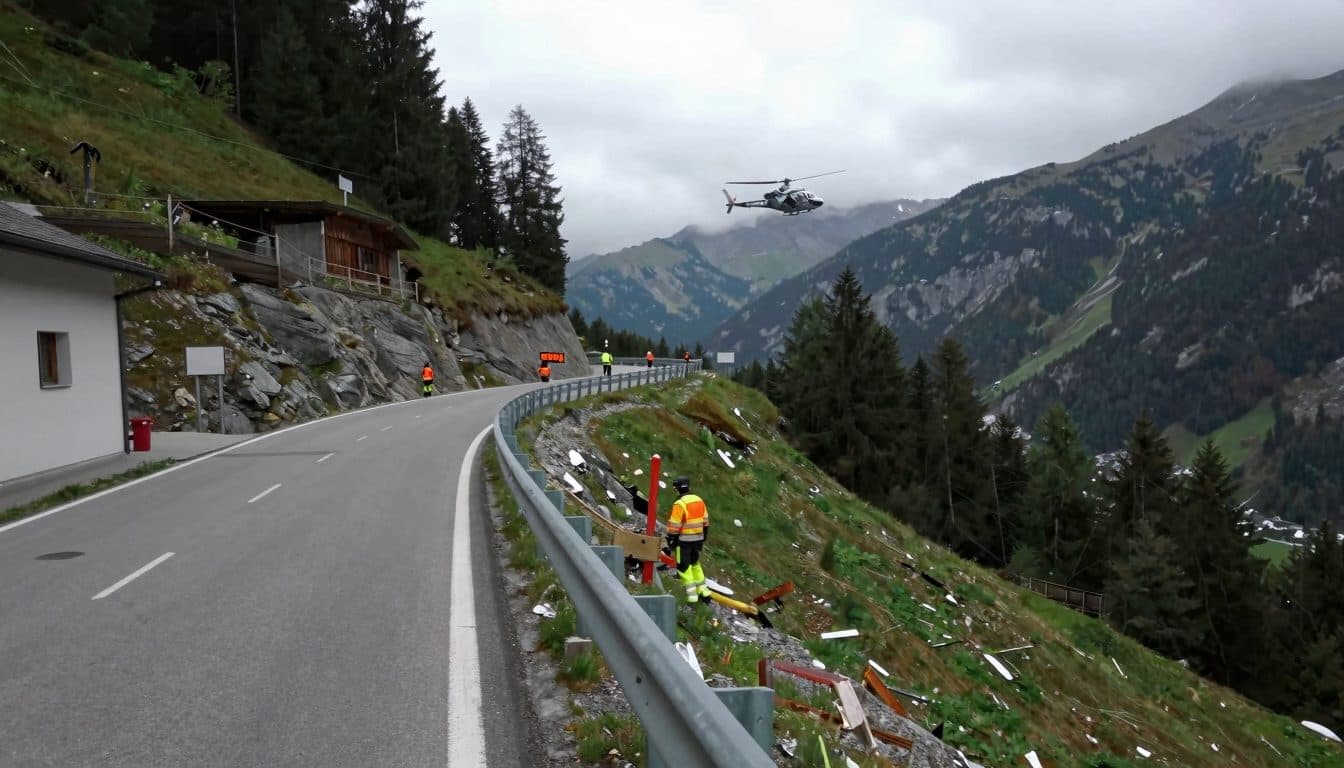 Coche cae unos 100 metros en Roppen – tres heridos