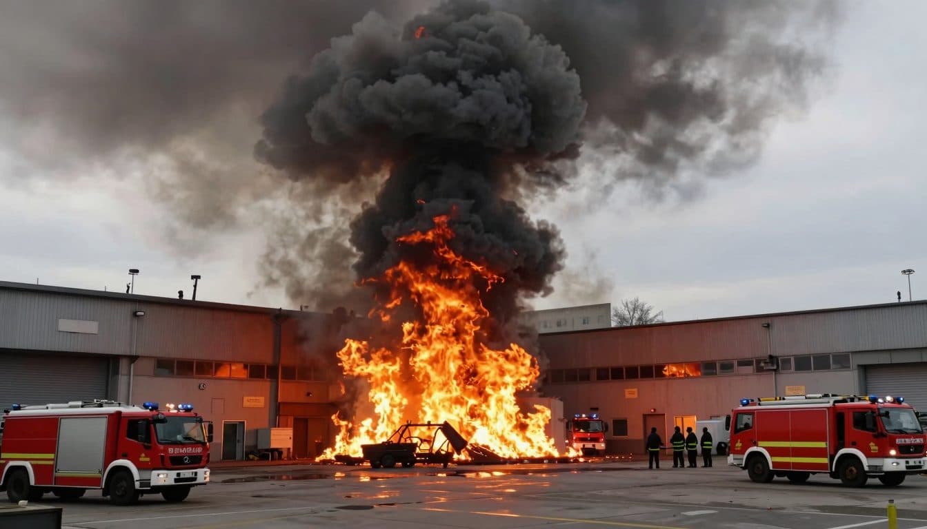 Gran incendio en Steyr-Hausleiten: los bomberos luchan contra las llamas en la nave de clasificación
