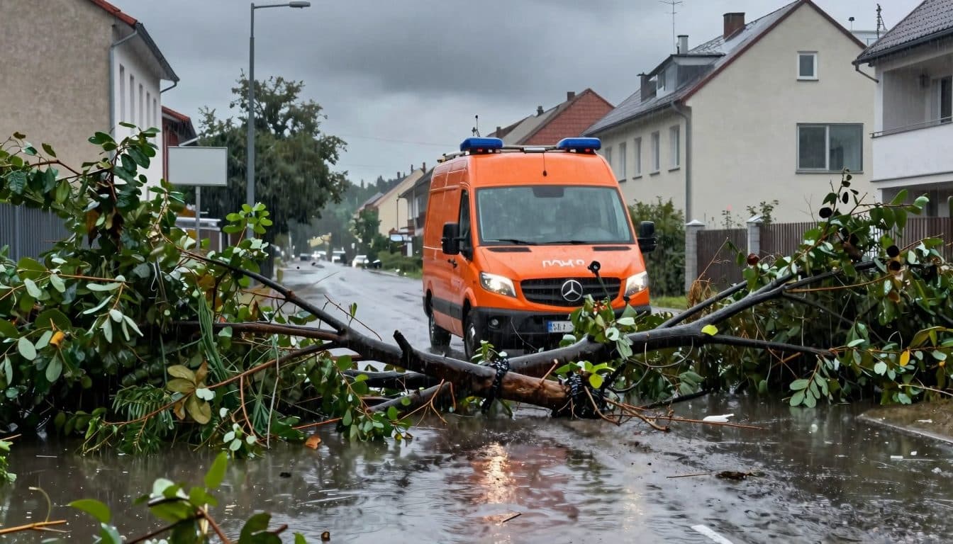 Tormenta en el distrito de Wiener Neustadt: 15 cuerpos de bomberos movilizados en operaciones prolongadas