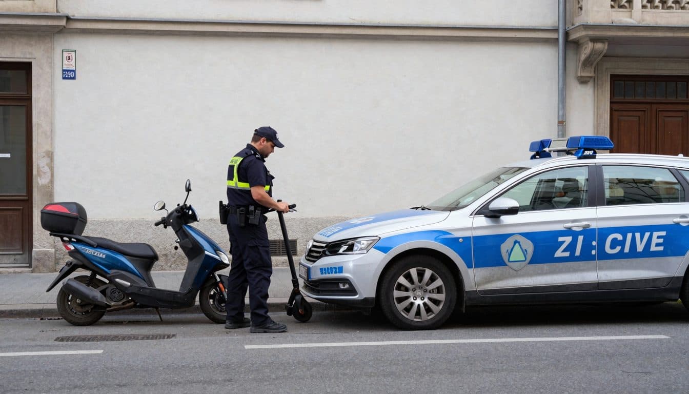 Joven de 26 años en patinete eléctrico choca contra un coche policial tras una peligrosa huida en Viena