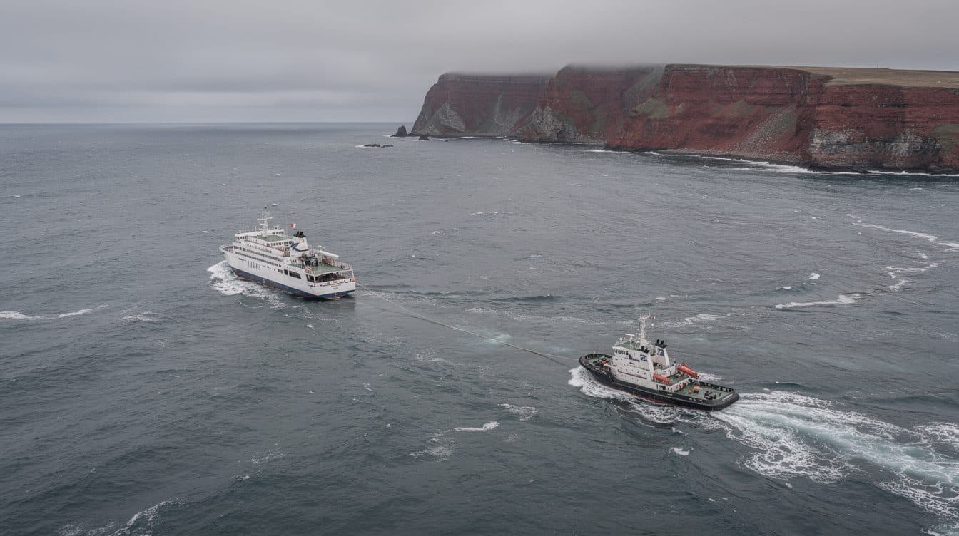 El ferry de Helgoland «Funny Girl» queda a la deriva sin gobierno en el mar del Norte y es remolcado hasta Cuxhaven