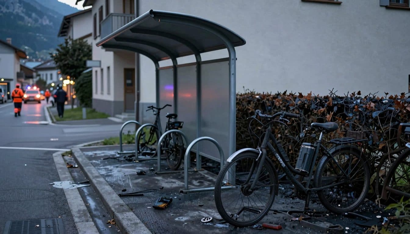 La batería de una bicicleta eléctrica explota en Reutte: un estacionamiento de bicicletas queda calcinado en Tirol