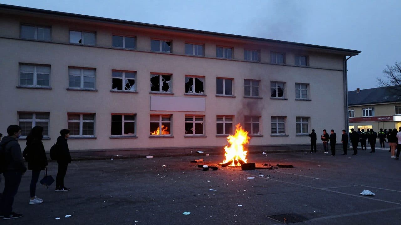 Francia sacudida por la violencia durante las protestas escolares en todo el país