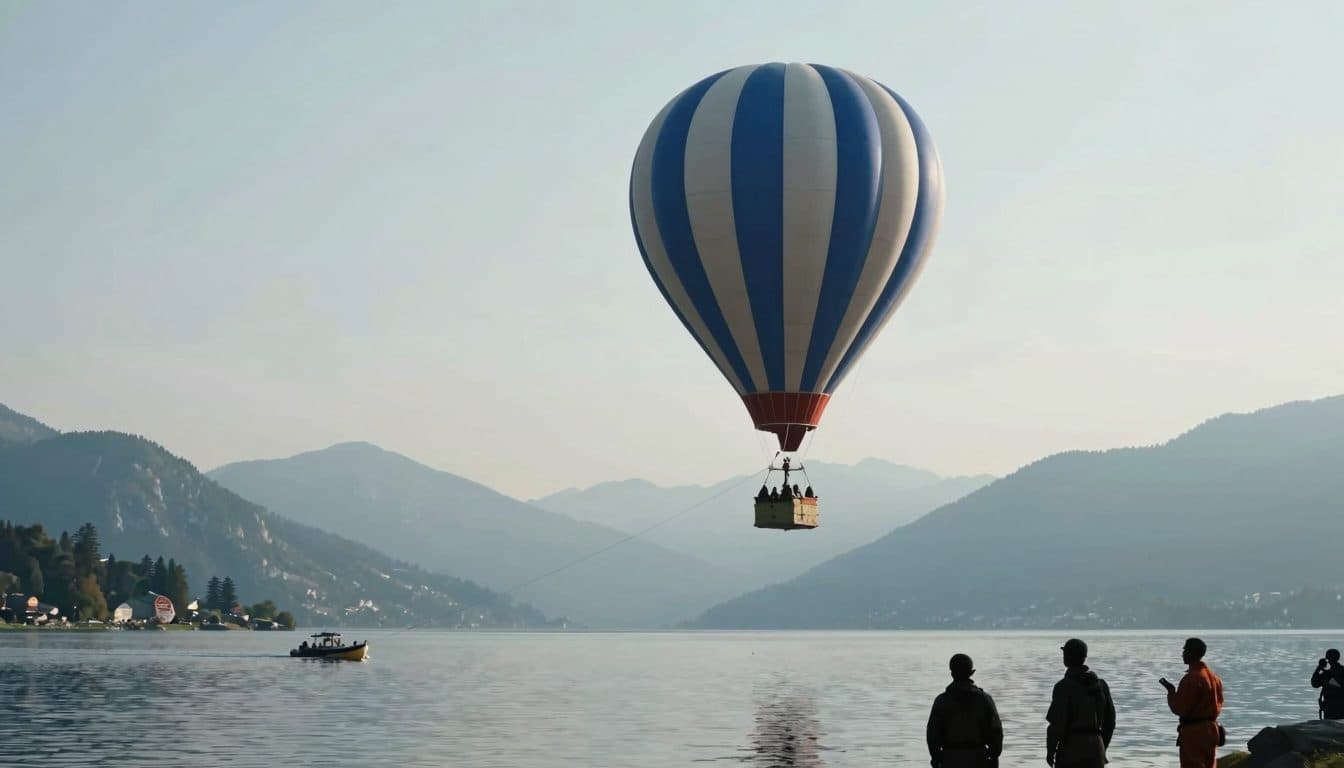 Globo aerostático en apuros sobre el lago Zell: una lancha de la policía remolca la cesta hasta la orilla