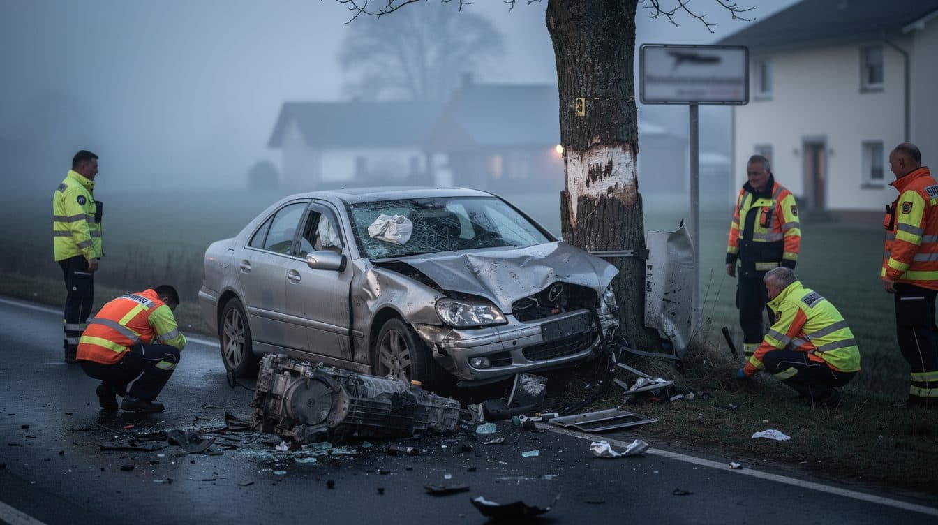 Grave accidente en la B417 cerca de Hünstetten: Tres heridos tras una maniobra de adelantamiento