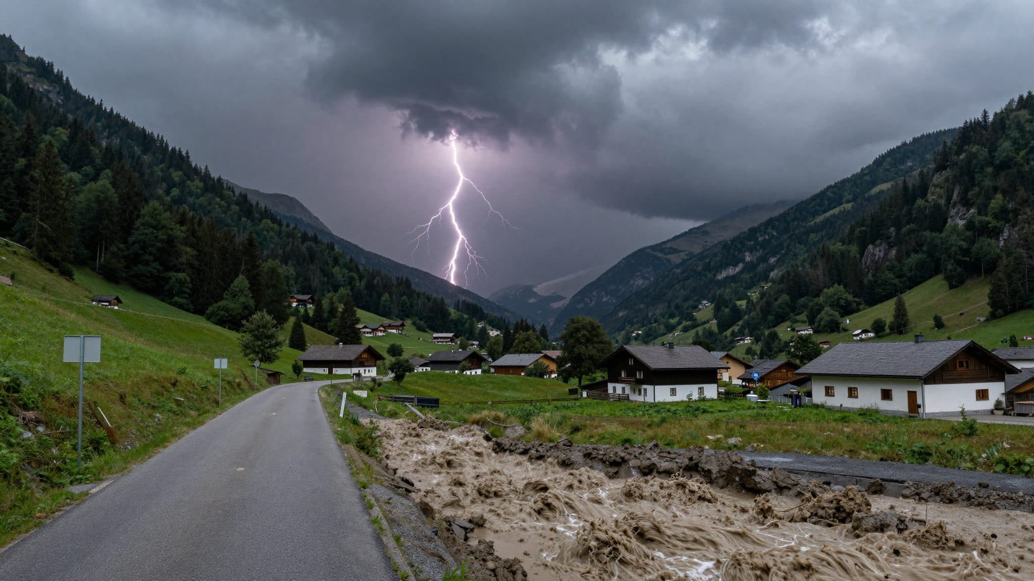 Fuertes tormentas azotan Salzburgo: impactos de rayos, deslizamiento de lodo y vendaval en varios valles