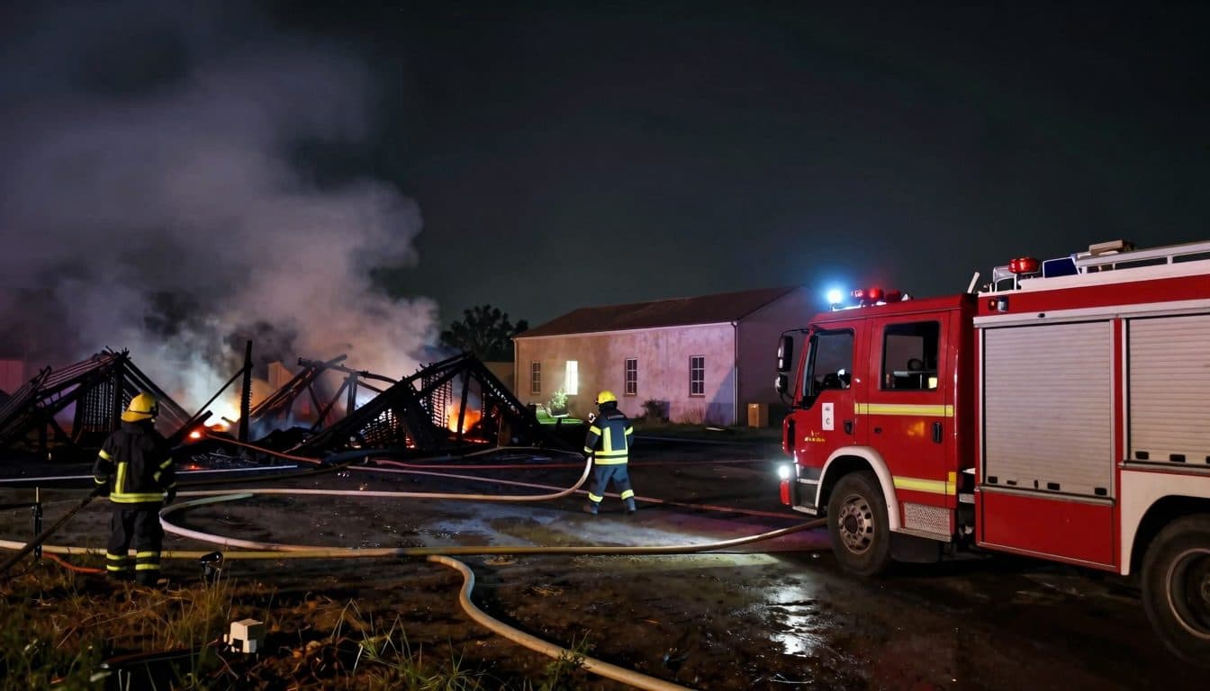 153 bomberos luchan contra el incendio de un edificio industrial en Murtal