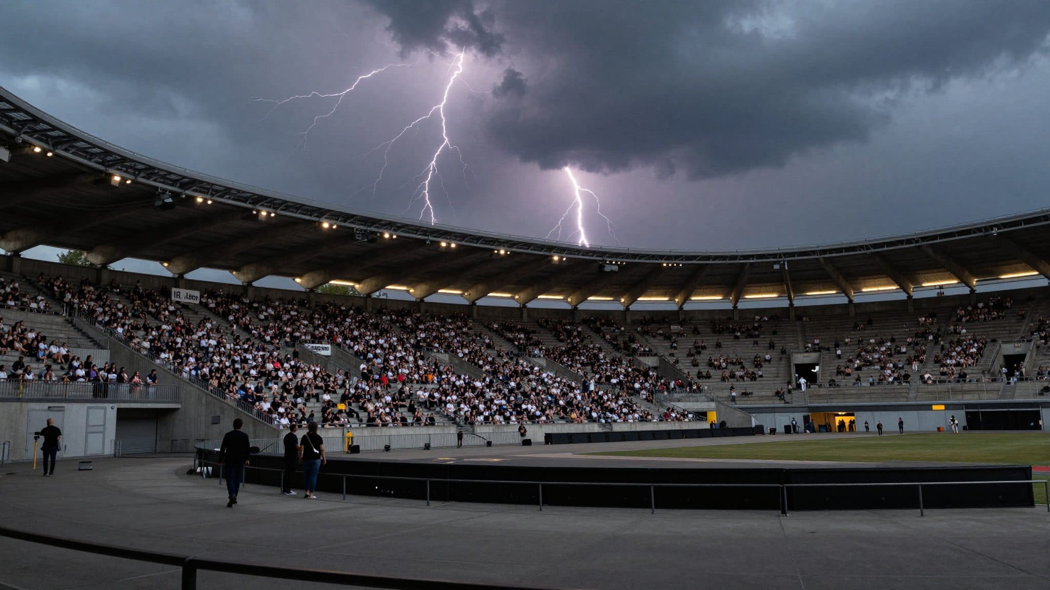 Alerta por tormenta en el Estadio Olímpico de Berlín: desalojan el interior antes del concierto de Foo Fighters