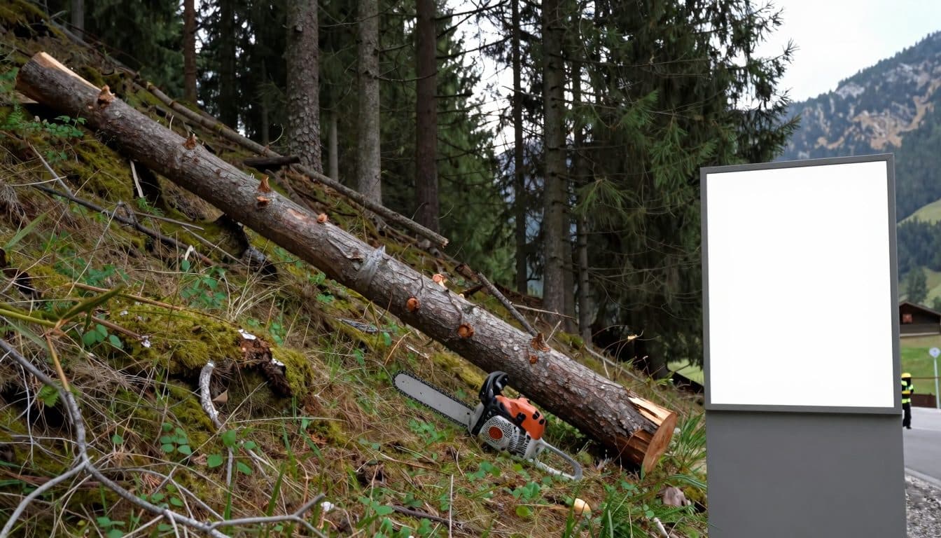 Accidente forestal en Pfunds: un hombre de 55 años muere durante trabajos madereros