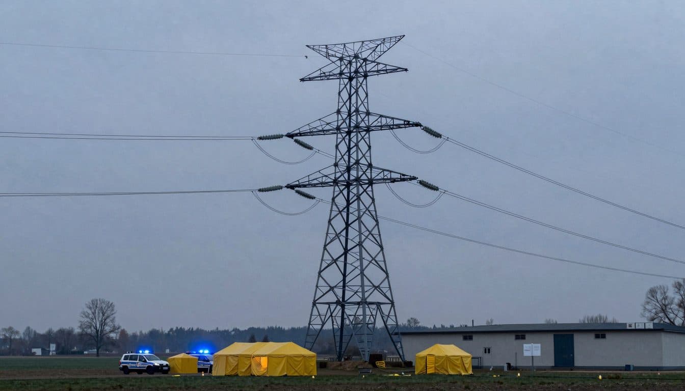 Los investigadores examinan una carta de autoría tras los atentados contra líneas eléctricas en el este de Sajonia
