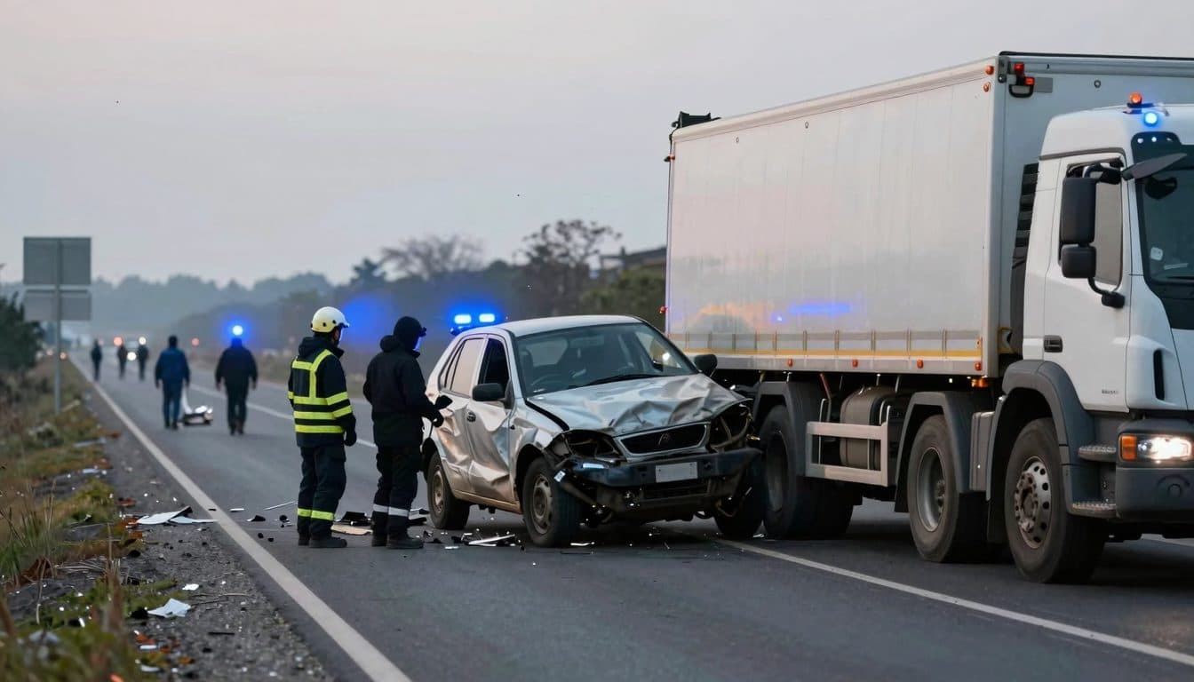 Coche con ocho jóvenes choca de frente contra un camión de obras cerca de Nidda – Dos muertos y seis heridos graves