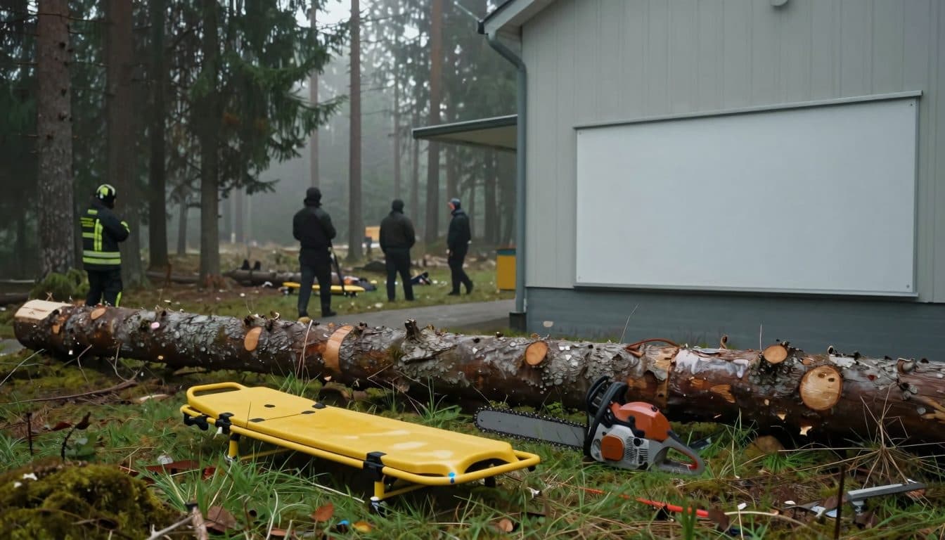 Accidente forestal en Bad Großpertholz: hombre de 74 años herido en la cabeza por una motosierra