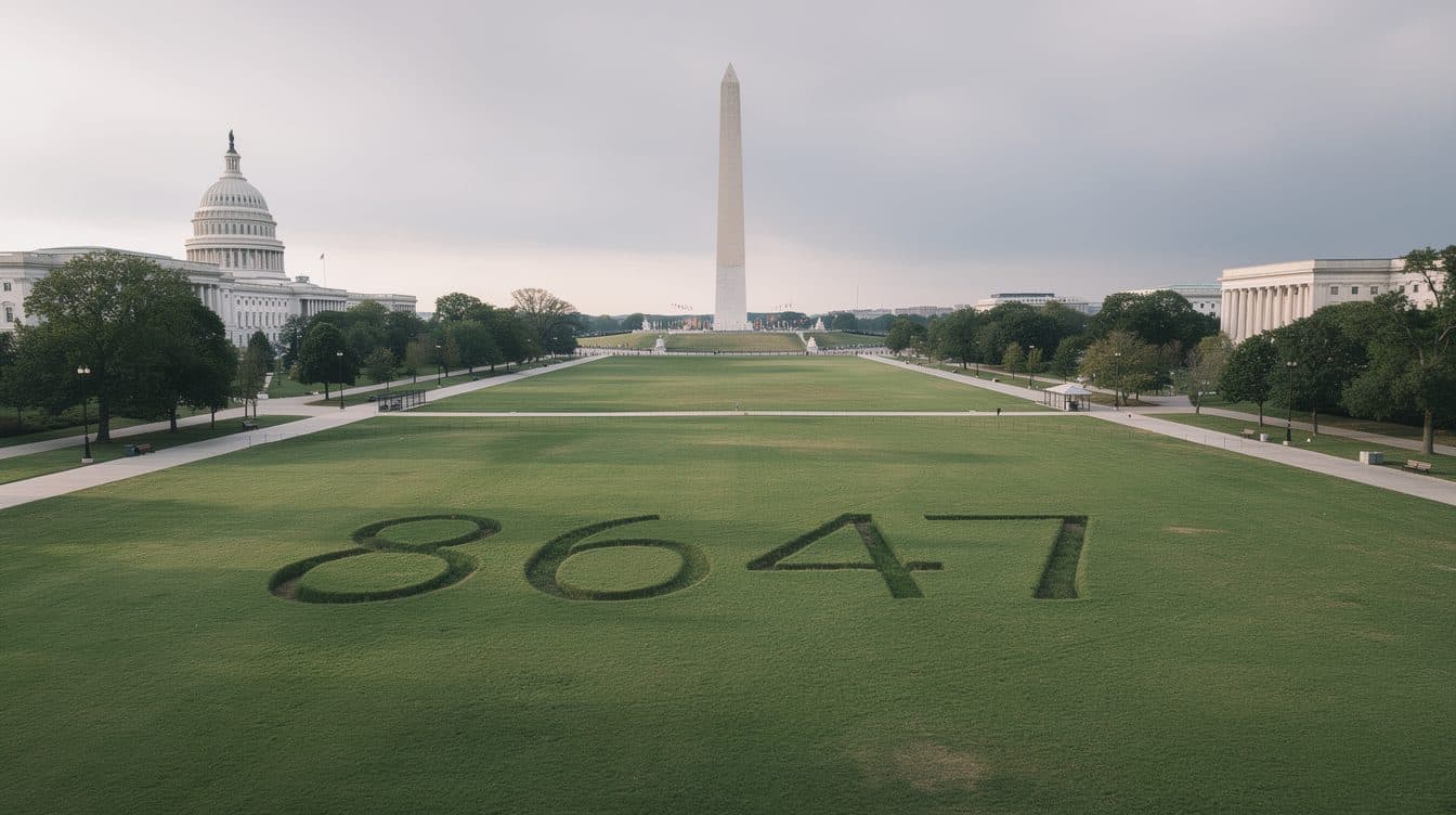 Desconocidos escriben los polémicos números "8647" en el National Mall de Washington