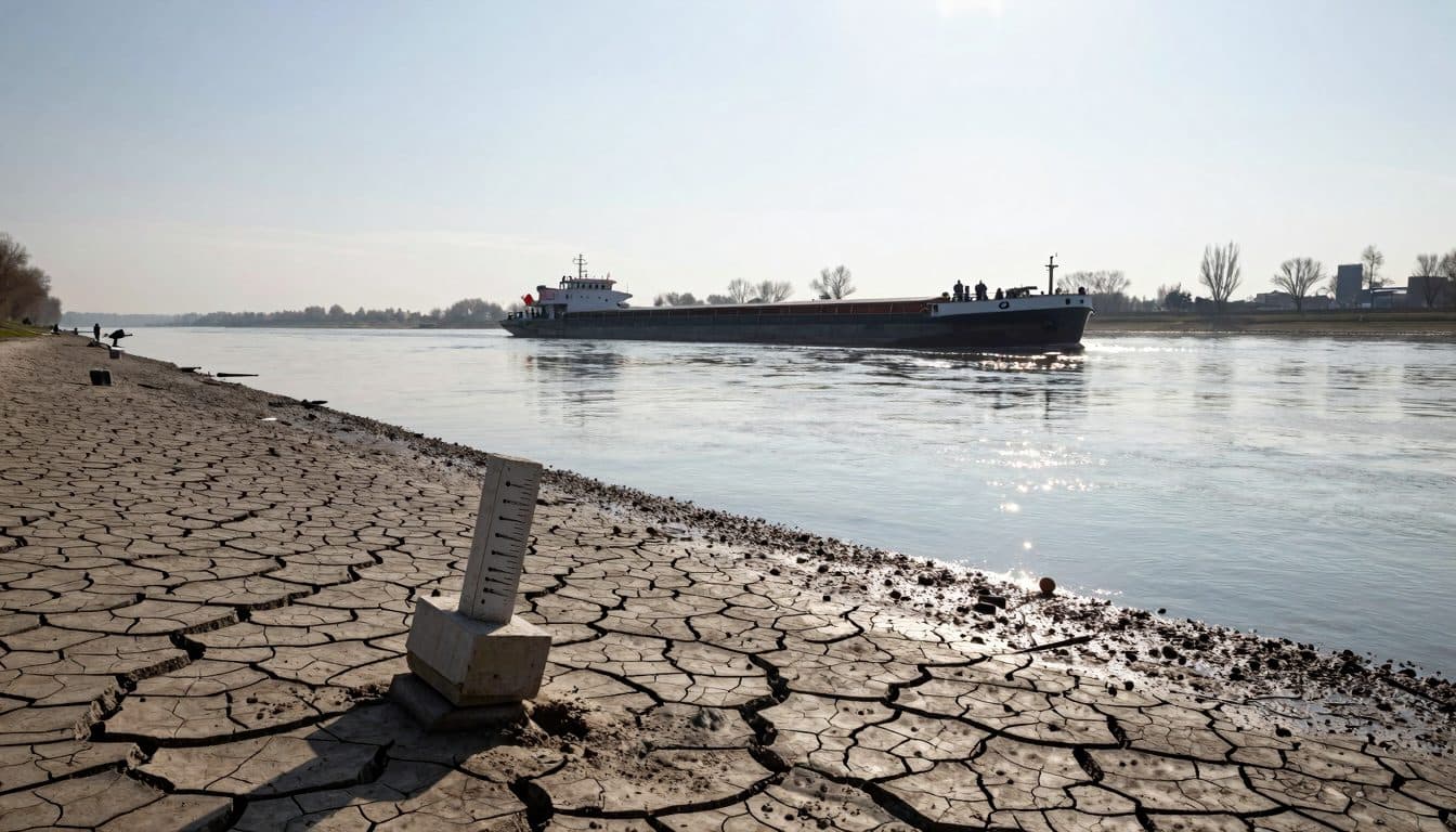La bajante del Rin deja al descubierto objetos ocultos y frena el transporte fluvial