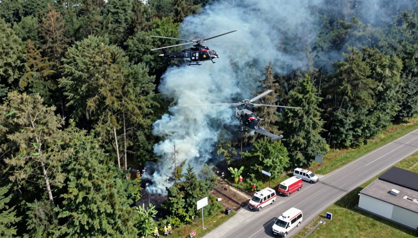Gran incendio en el Föhrenwald: restos de munición provocan trabajos de extinción durante semanas