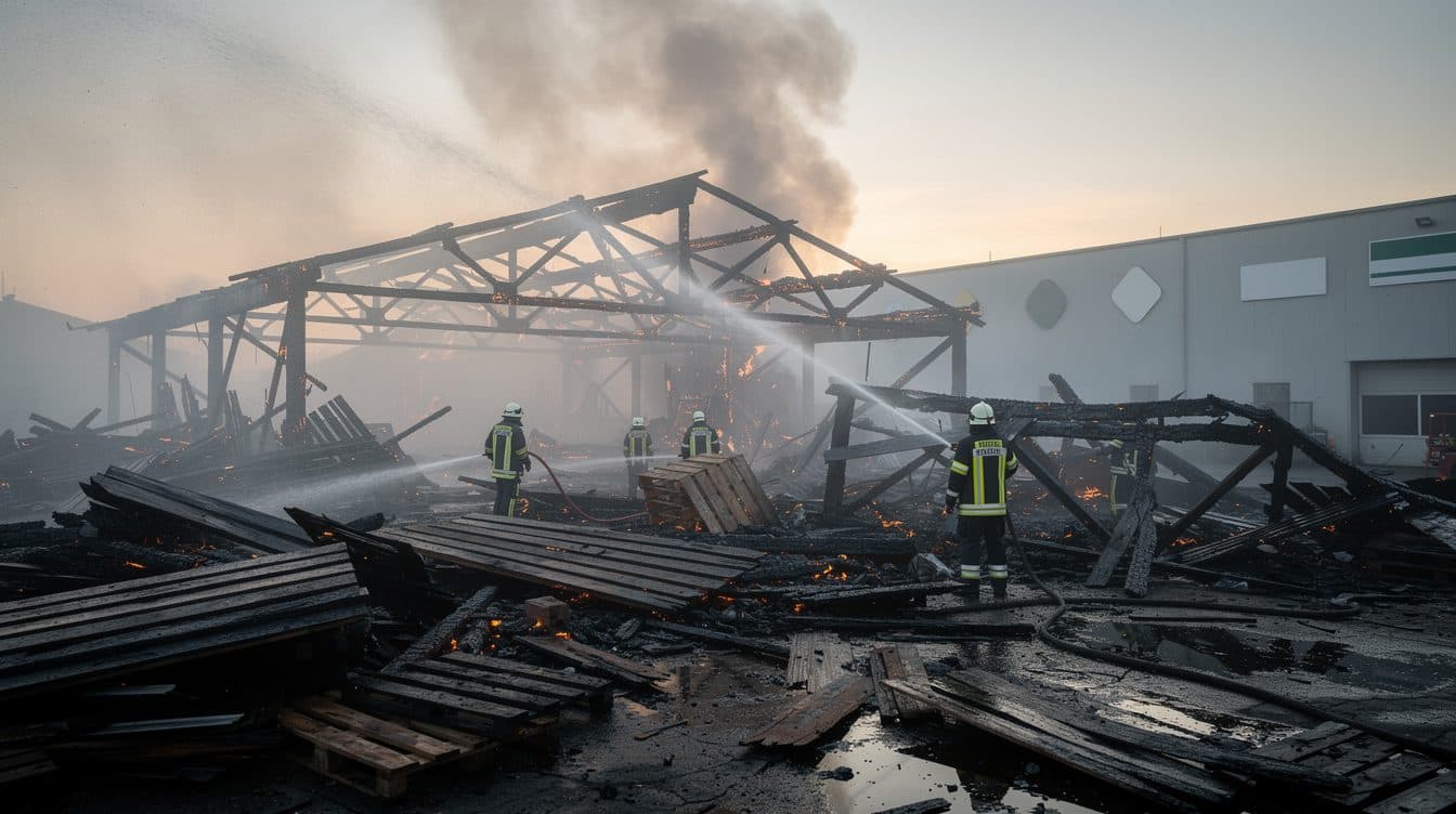 Cortocircuito destruye aserradero en Mistelbach: daños de seis cifras medias