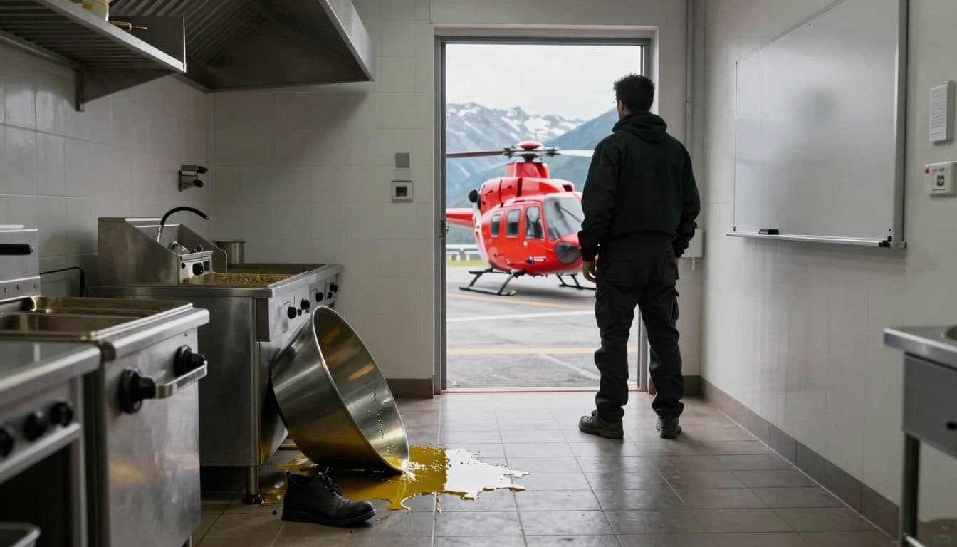 Quemaduras graves en cocina de un restaurante: mujer en Estiria trasladada en helicóptero al hospital