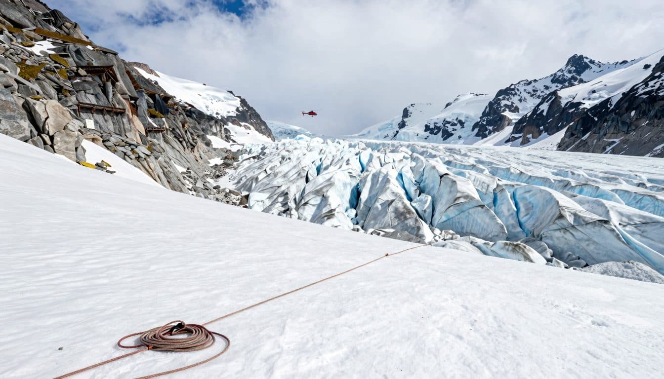 Montañero cae en una grieta glaciar en los Alpes de Stubai