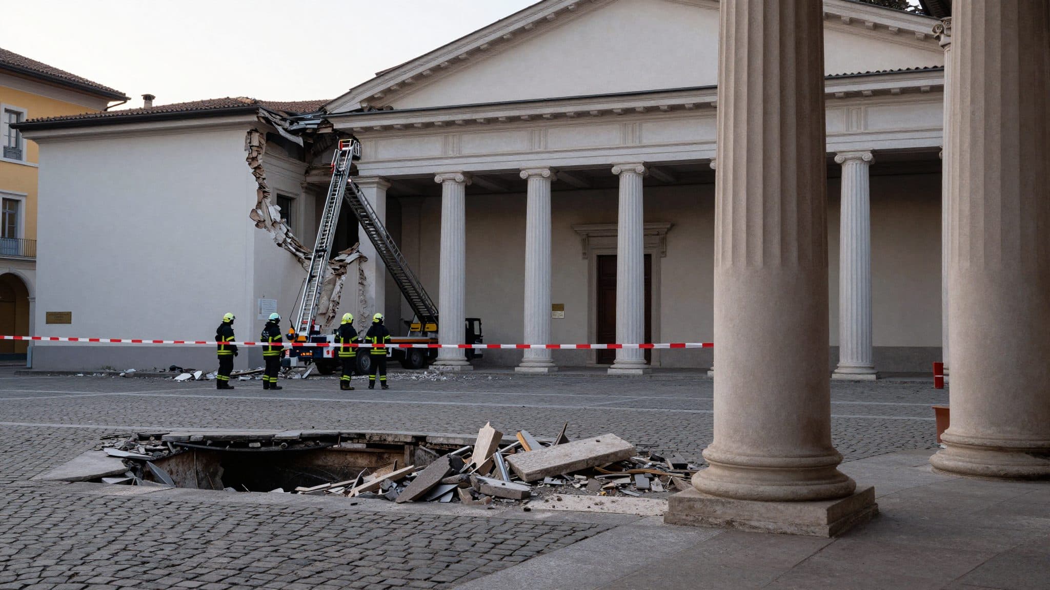 Partes del edificio judicial de Bolzano se derrumban – un herido