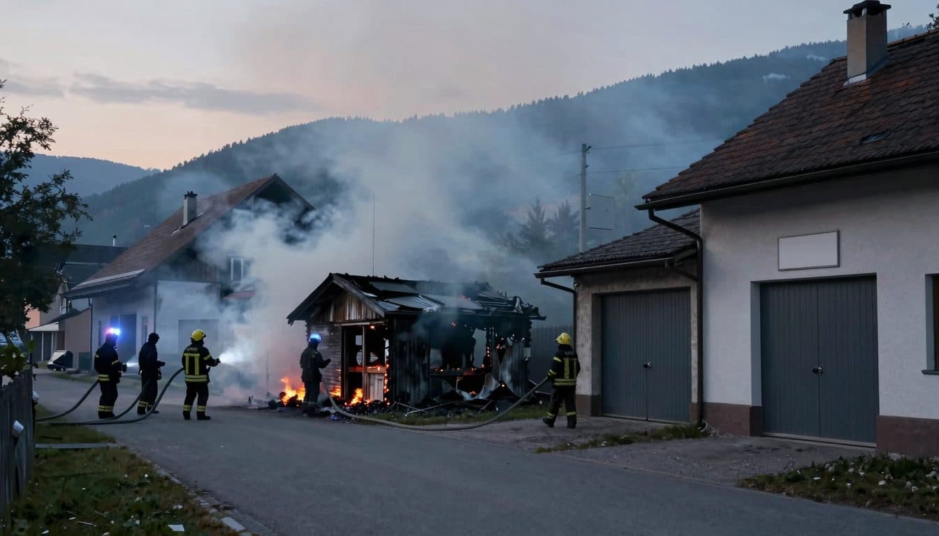 Incendio en Pfaffstätt: dos residentes heridos, siete cuerpos de bomberos desplegados
