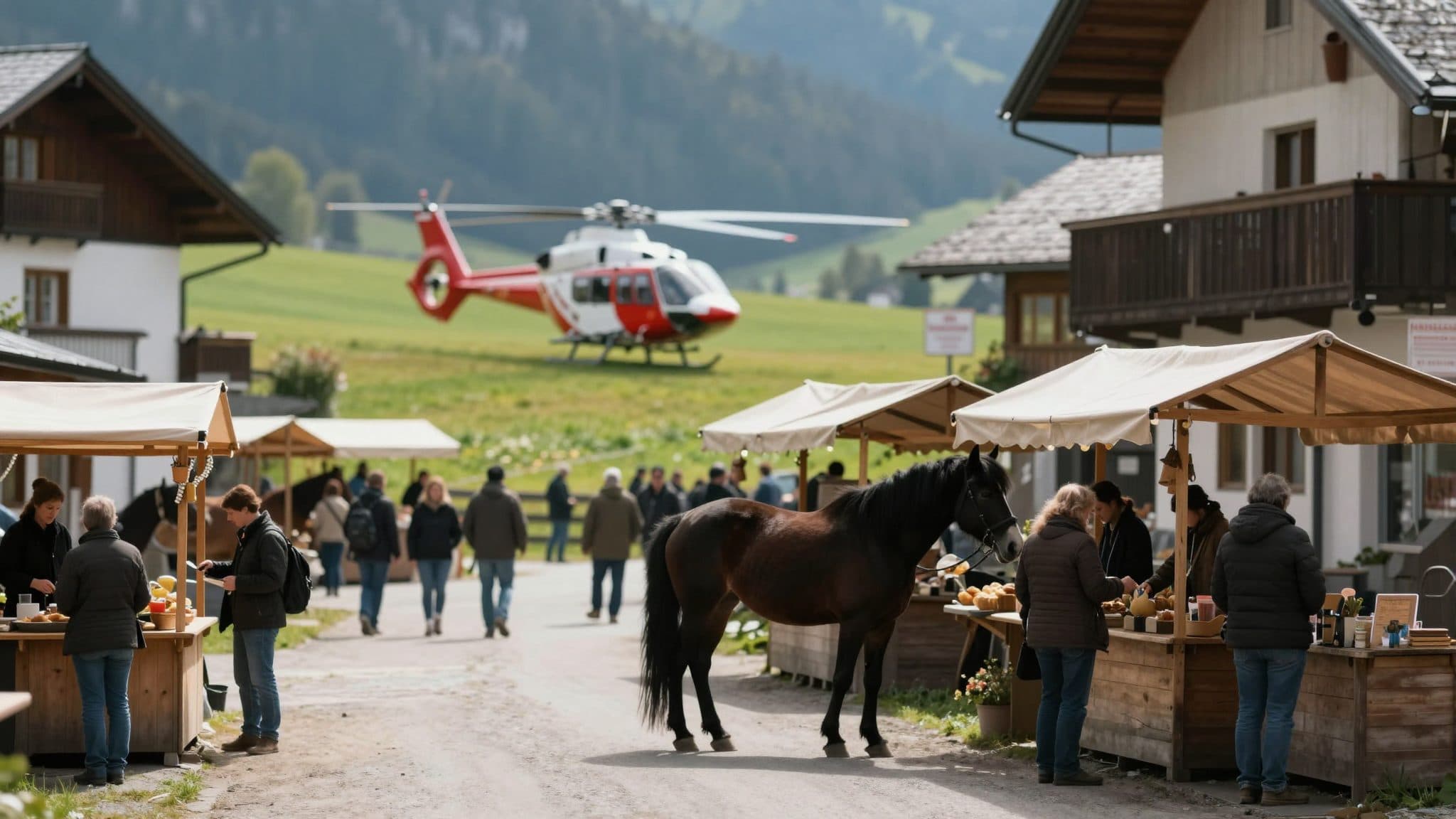 Una niña de nueve años cae de un caballo en la feria equina de Schöder y es trasladada en helicóptero al hospital de Klagenfurt