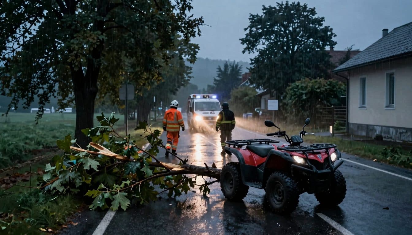 Accidente mortal en Alta Austria: una rama de un castaño mata a un joven de 26 años durante una tormenta