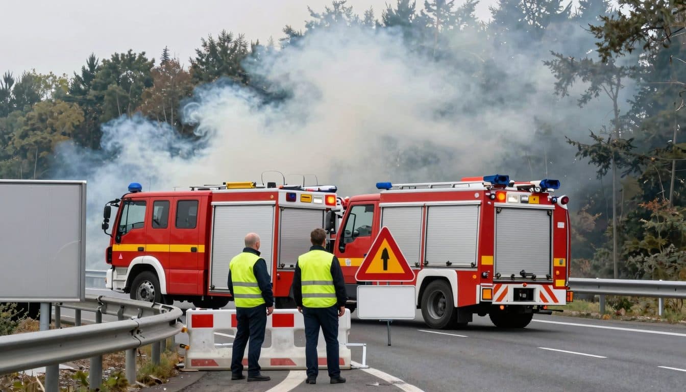 Cierre de la A7: incendio forestal cerca de Hedemünden en el distrito de Göttingen