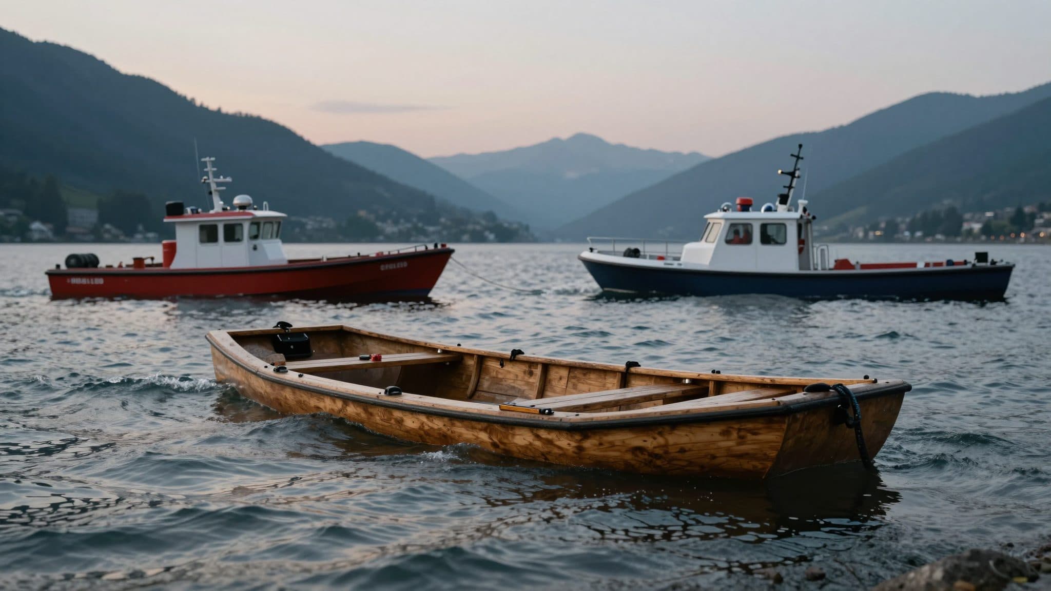 Siete personas rescatadas de una balsa que se hundía en el lago de Constanza