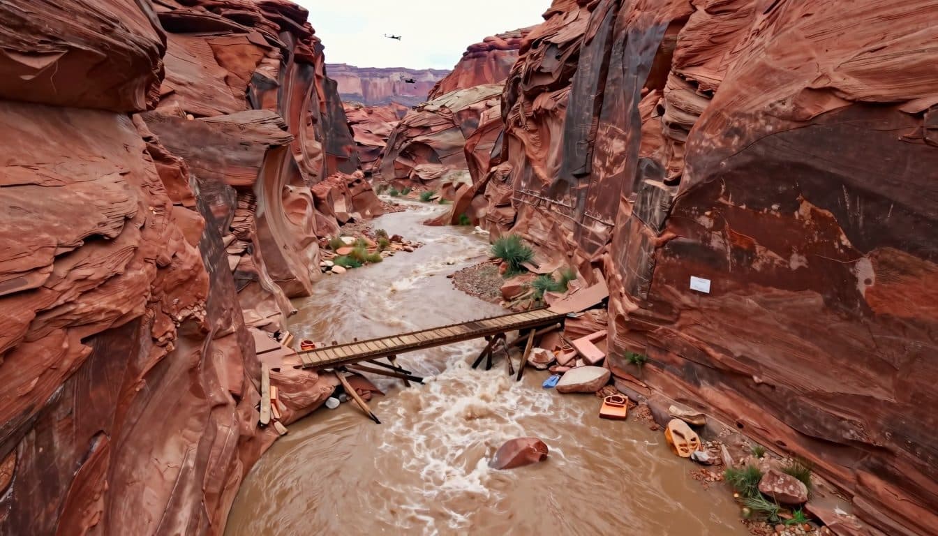Más de 20 personas reportadas como desaparecidas tras una inundación repentina en el Gran Cañón