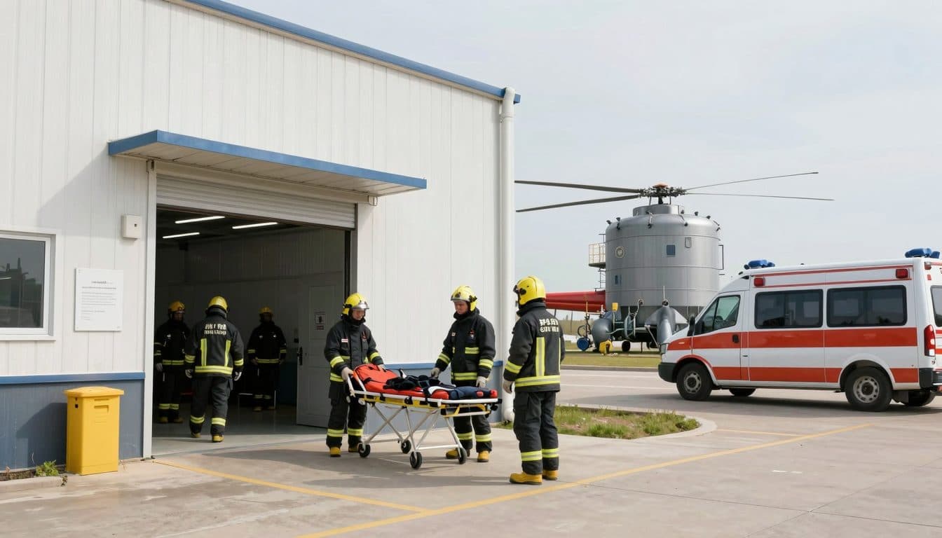 Grave accidente laboral en la central térmica de Seefeld: un hombre de 42 años queda atrapado por una cuba de ceniza