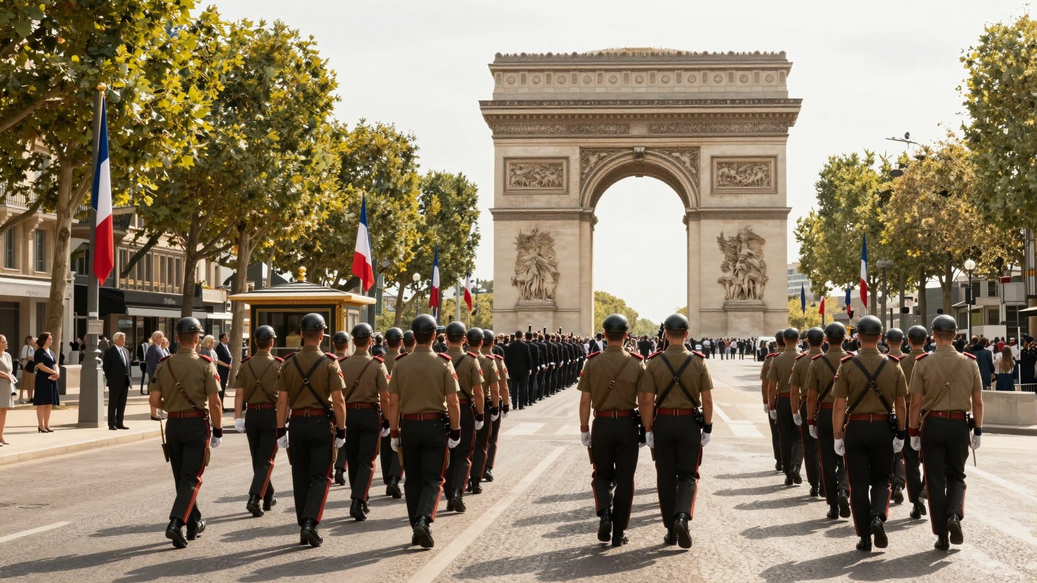 Macron recibe a unos 30 jefes de Estado y de Gobierno en su último desfile del Día de la Bastilla como señal hacia Ucrania